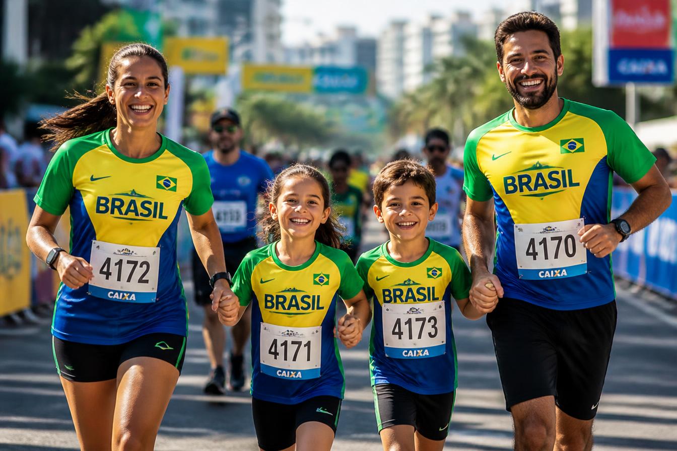 Família correndo junta no Circuito Brasil Run